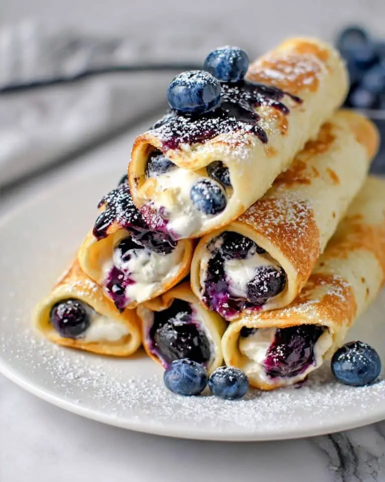 Crispy Keto Blueberry Cream Cheese Roll-Ups Recipe