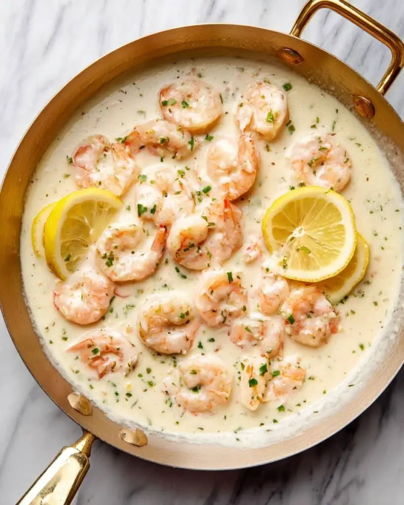 Creamy Lemon Garlic Parmesan Shrimp Recipe