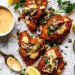 Pretzel-Crusted Chicken with Cheddar-Mustard Sauce Recipe