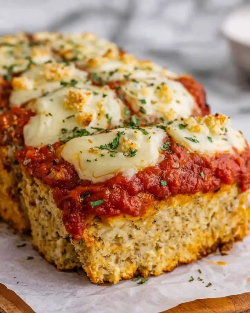 Parmesan Chicken Meatloaf with Mozzarella and Marinara Sauce Recipe
