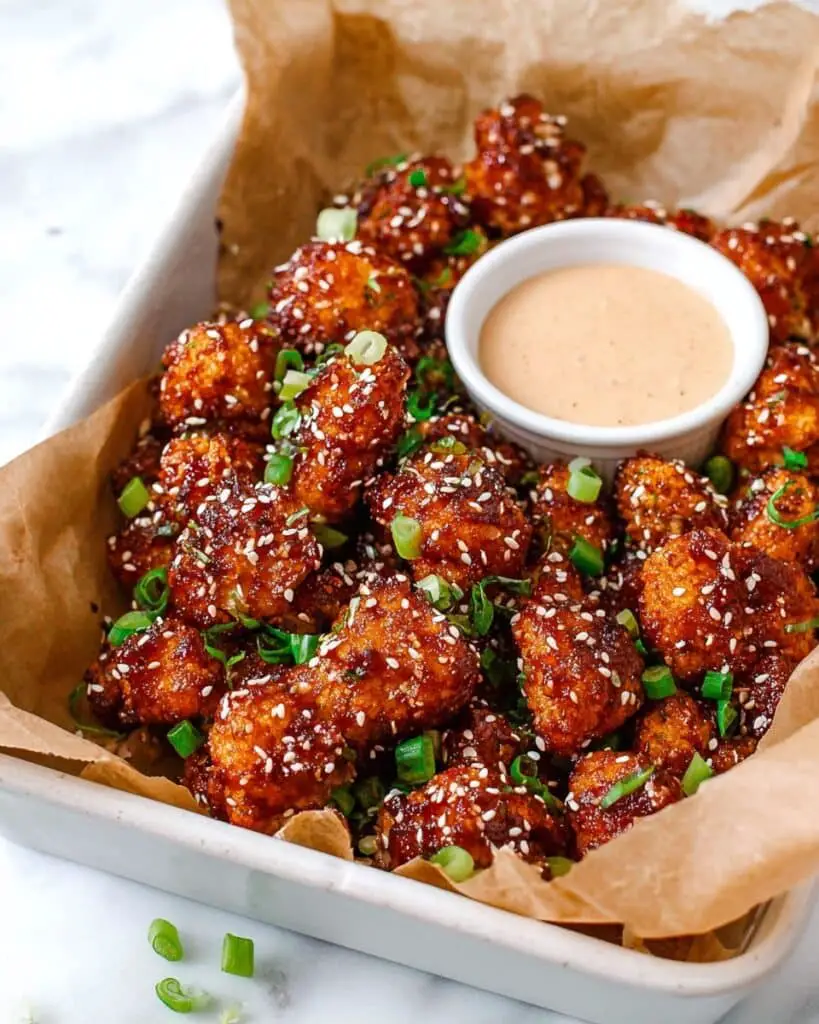Sticky Honey Garlic Cauliflower Wings Recipe