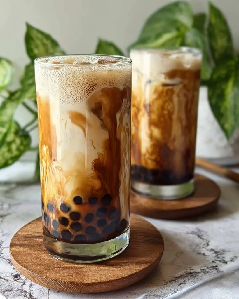 Tiger Milk Tea with Brown Sugar-Glazed Tapioca Pearls Recipe
