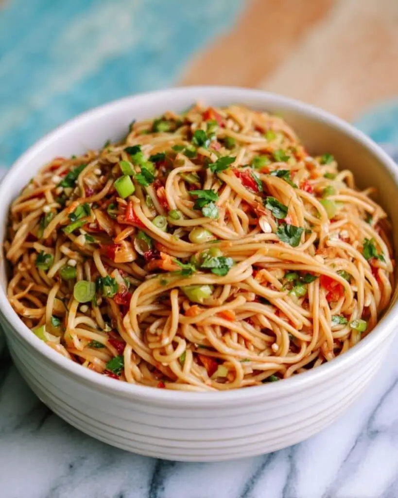 Thai Noodle Salad with Sesame Peanut Sauce Recipe