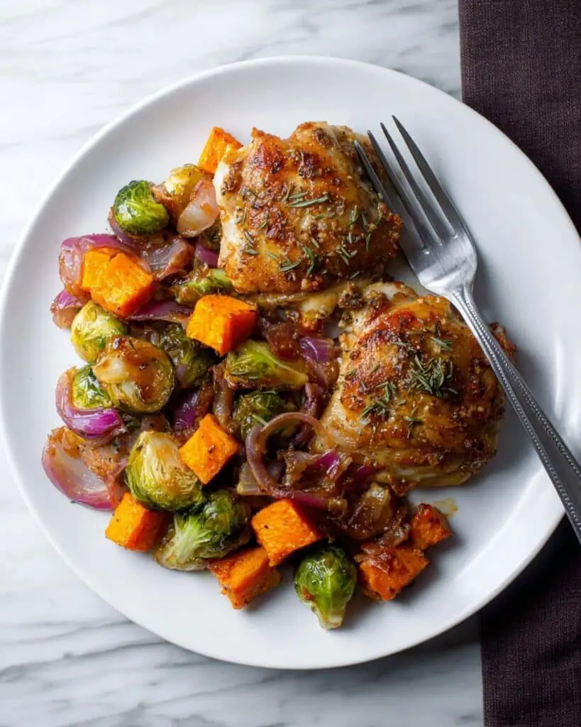 Brussels Sprout & Butternut Squash with Balsamic Dijon Sauce Recipe