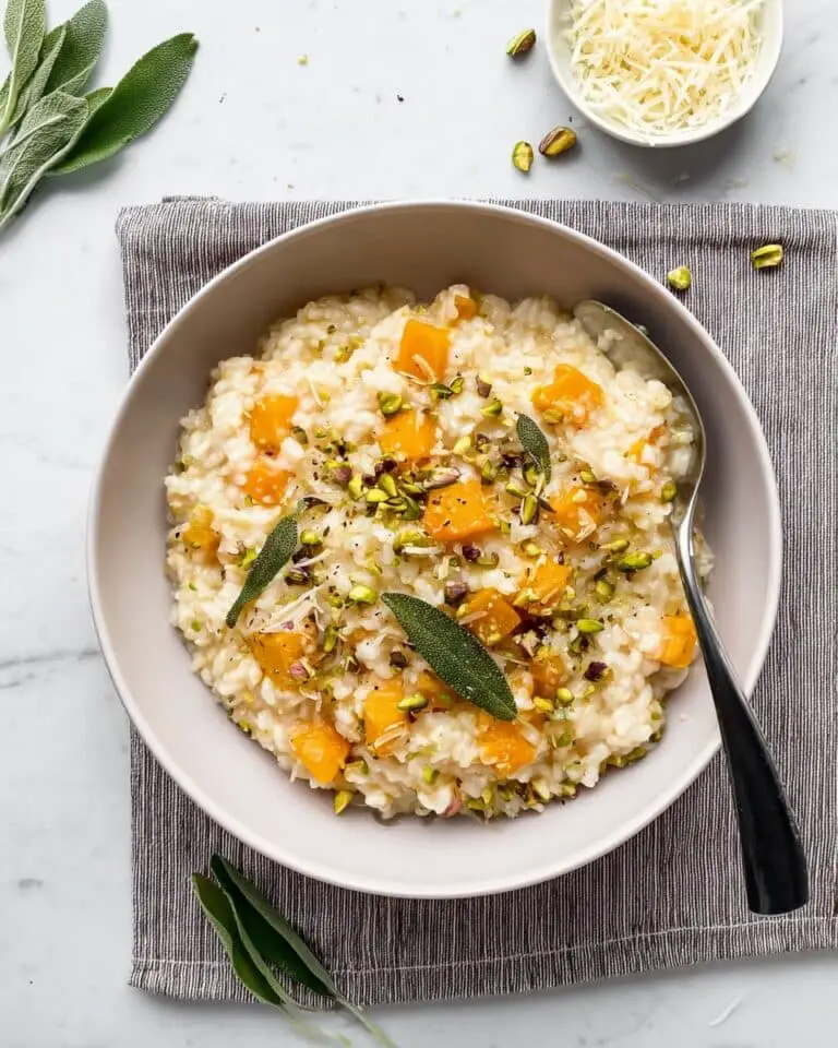 Roasted Butternut Squash Risotto with Brown Butter and Fried Sage Recipe