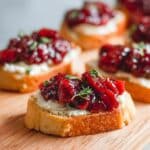 Roasted Balsamic Cranberry and Brie Crostini Recipe