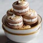 Chocolate French Macarons with Marshmallow Filling and Mexican Hot Chocolate Glaze Recipe