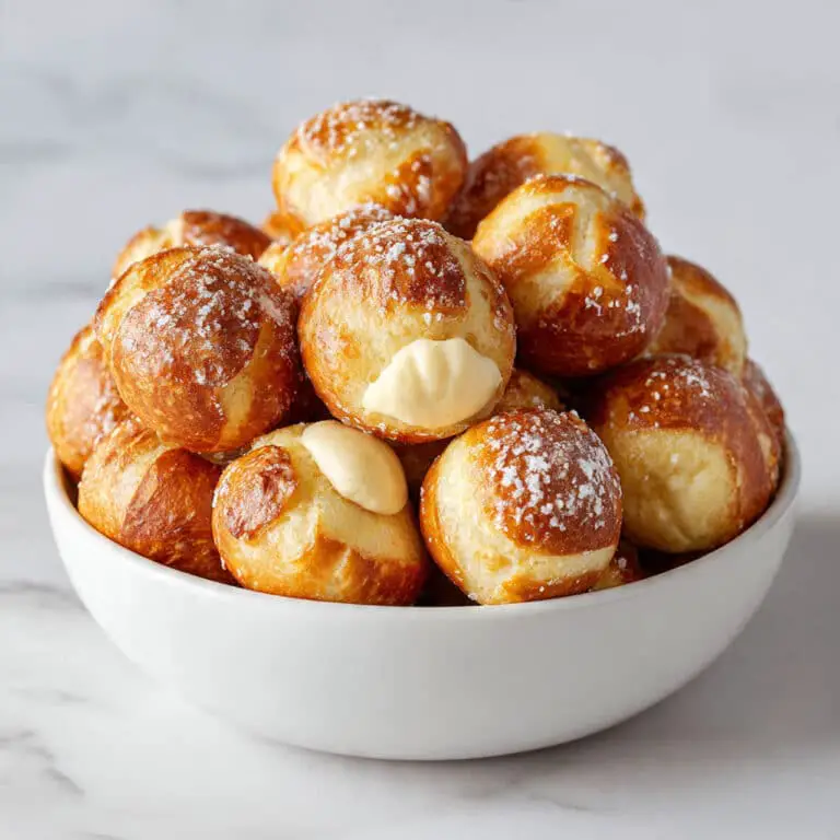 Homemade Soft Pretzel Bites with Cheddar Cheese Sauce Recipe
