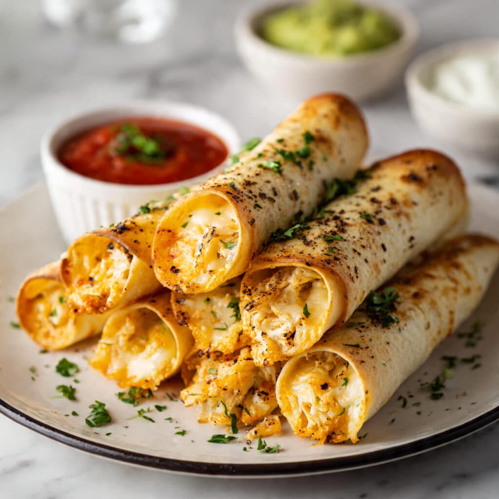 Creamy Chicken Spinach Taquitos Recipe