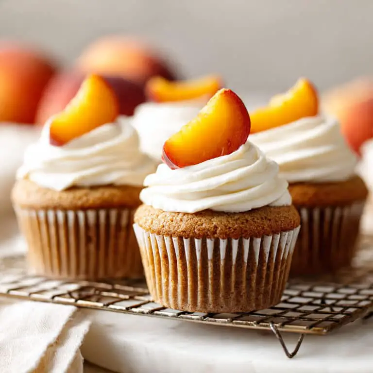 Fresh Peach Cupcakes with Cream Cheese Frosting Recipe