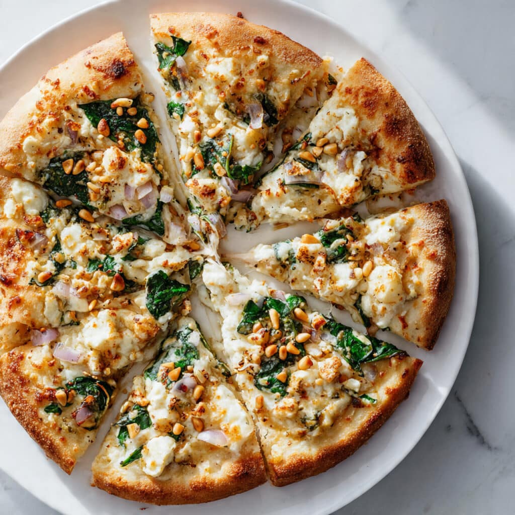 Spinach and Feta Pizza with Béchamel Sauce Recipe