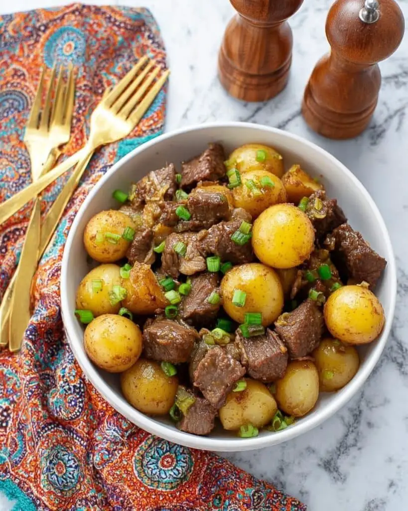 Garlic Butter Steak Bites and Potatoes Recipe
