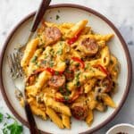 One Pot Creamy Cajun Sausage Pasta Recipe