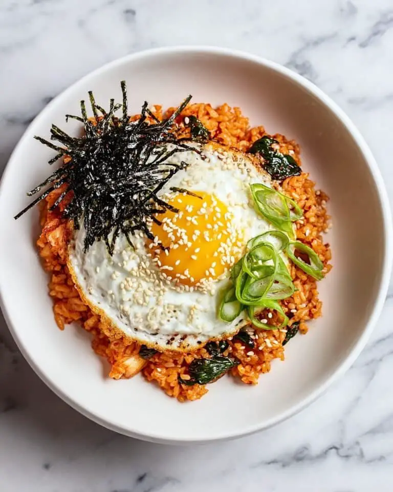 Kimchi Fried Rice with Bacon and Enoki Mushrooms Recipe