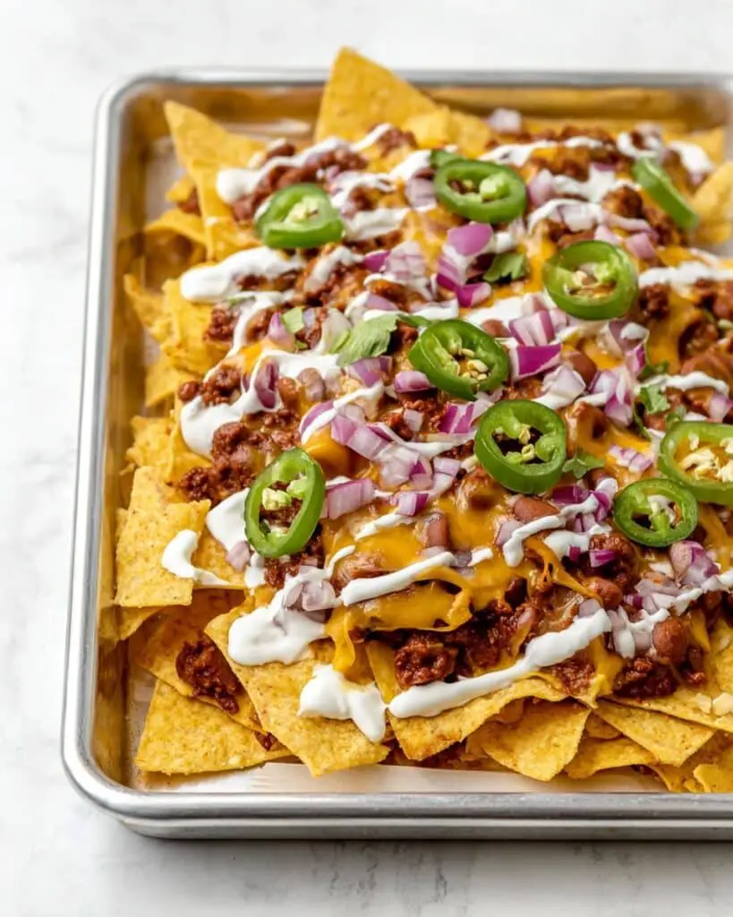 Loaded Baked Chili Cheese Nachos Recipe