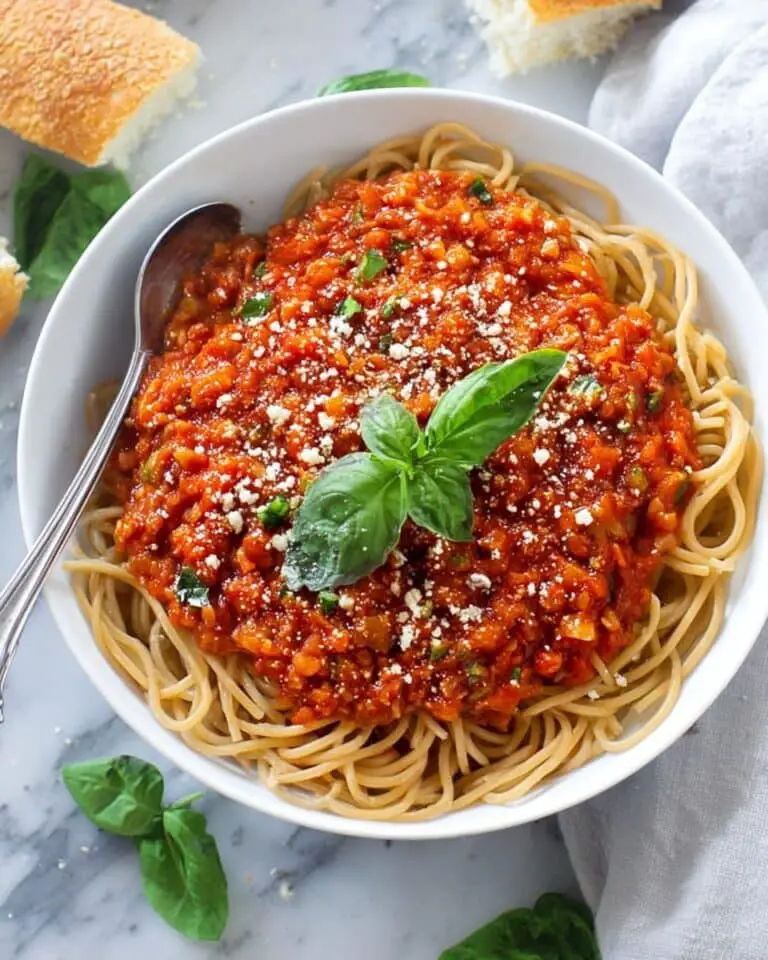 Cauliflower Bolognese with Pasta and Fresh Basil Recipe