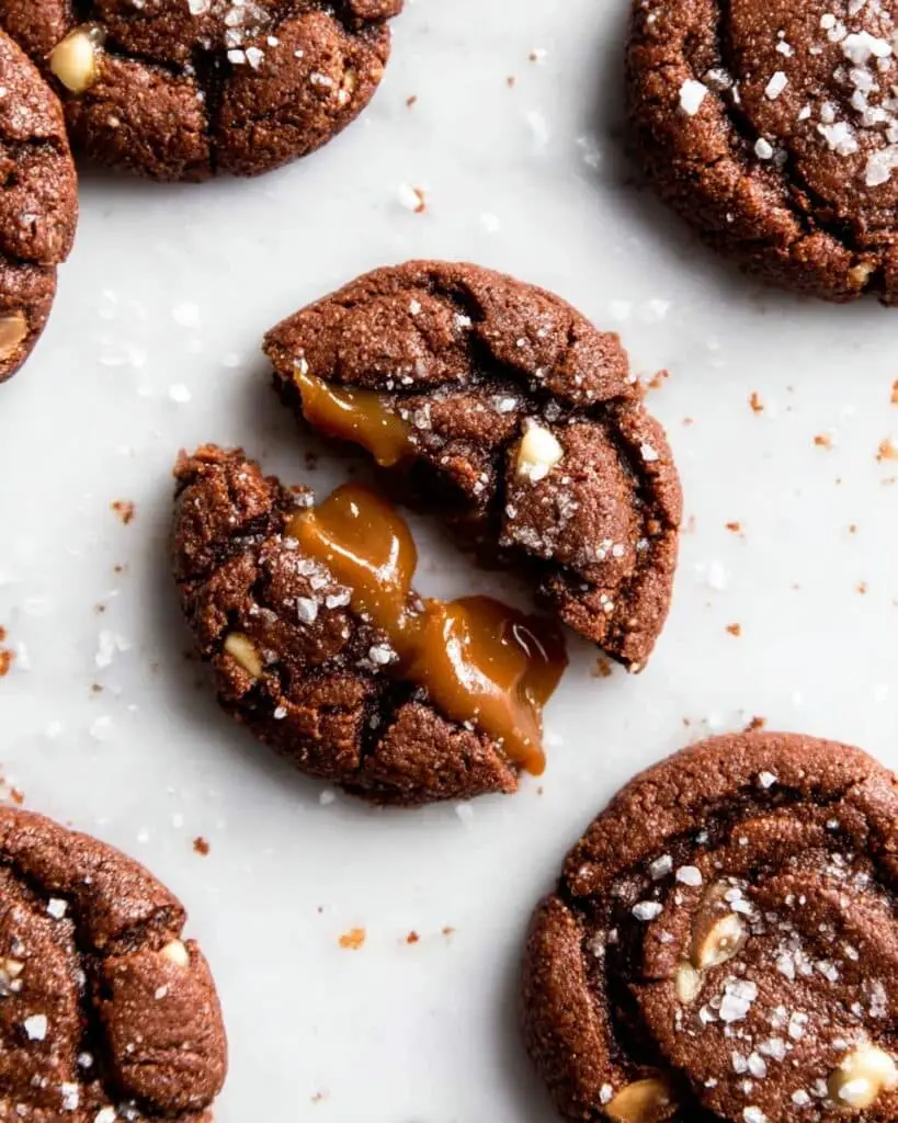 Caramel Stuffed Nutella Cookies Recipe