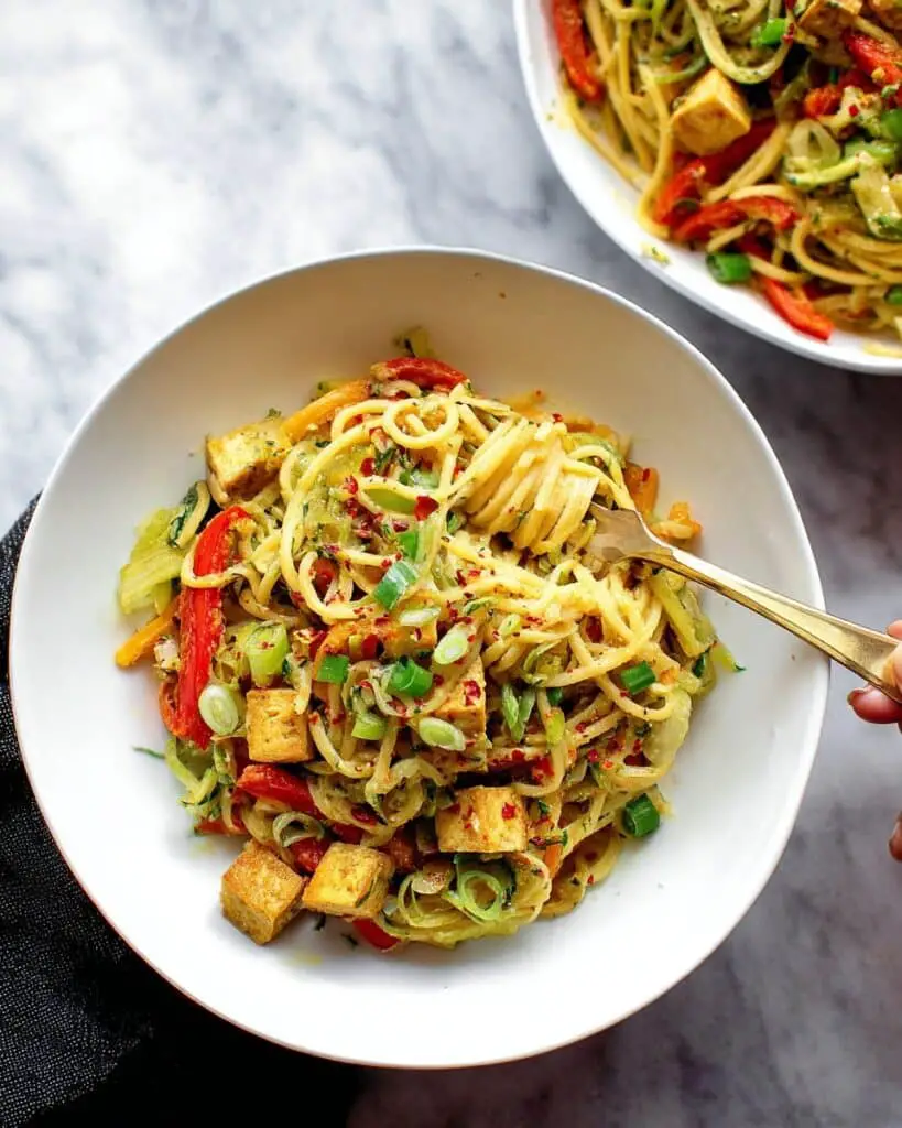 Green Curry Noodles Stir Fry Recipe