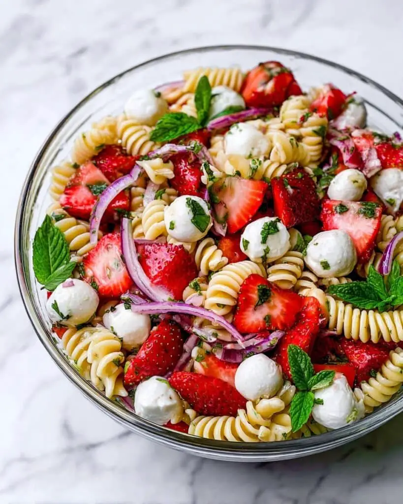 Strawberry Balsamic Pasta Salad Recipe