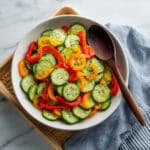 Sweet Pepper and Cucumber Salad with Ginger Dressing Recipe