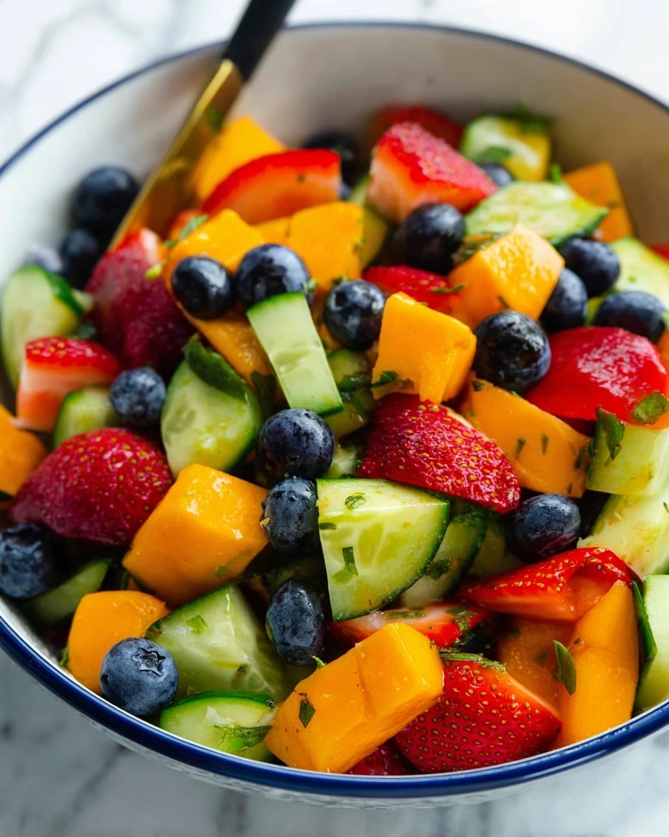 Summer Mango Salad with Avocado and Berry Lemon-Basil Vinaigrette Recipe