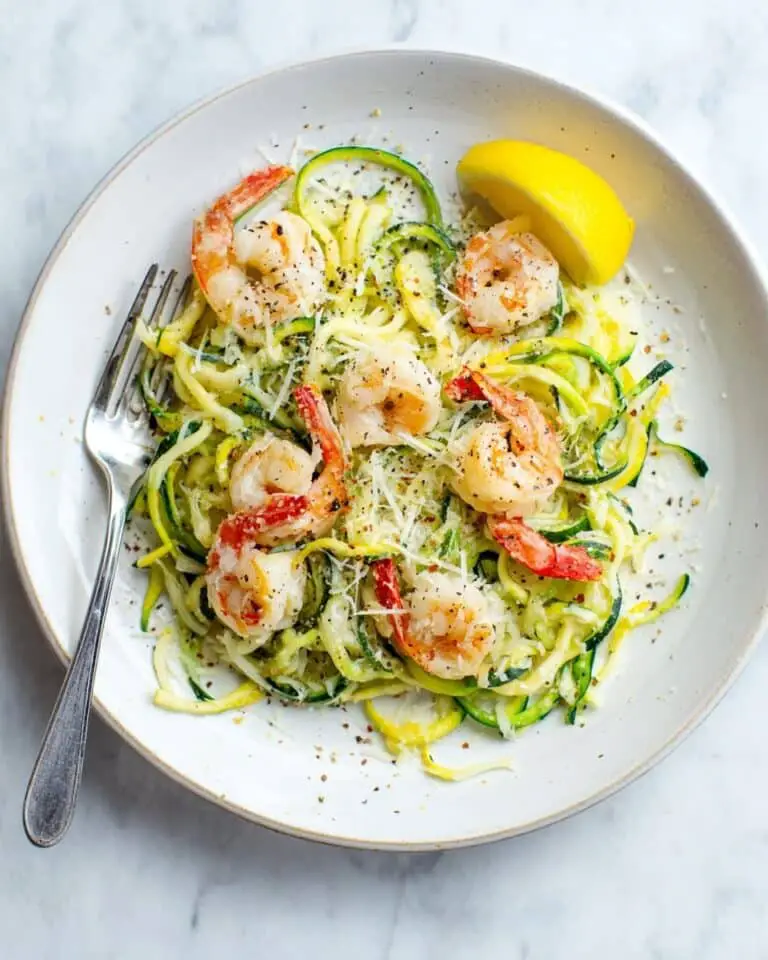 Shrimp Zucchini Pasta With Lemon & Garlic Recipe
