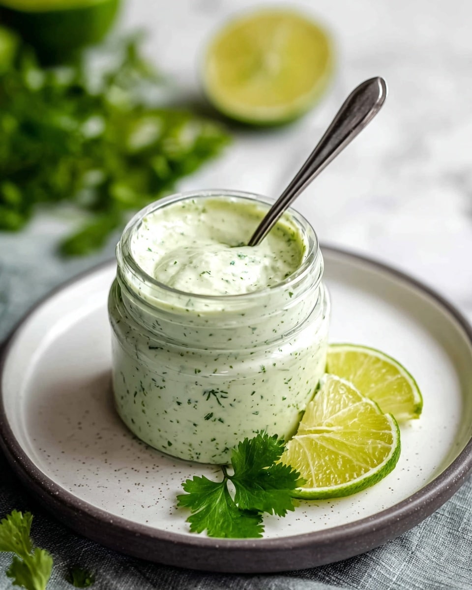 Creamy Garlic Lime Cilantro Sauce Recipe