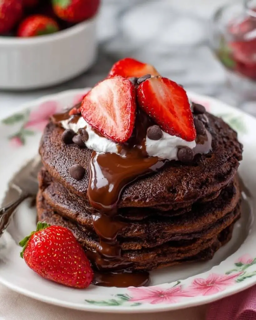 Decadent Chocolate Pancakes with Rich Chocolate Ganache Recipe