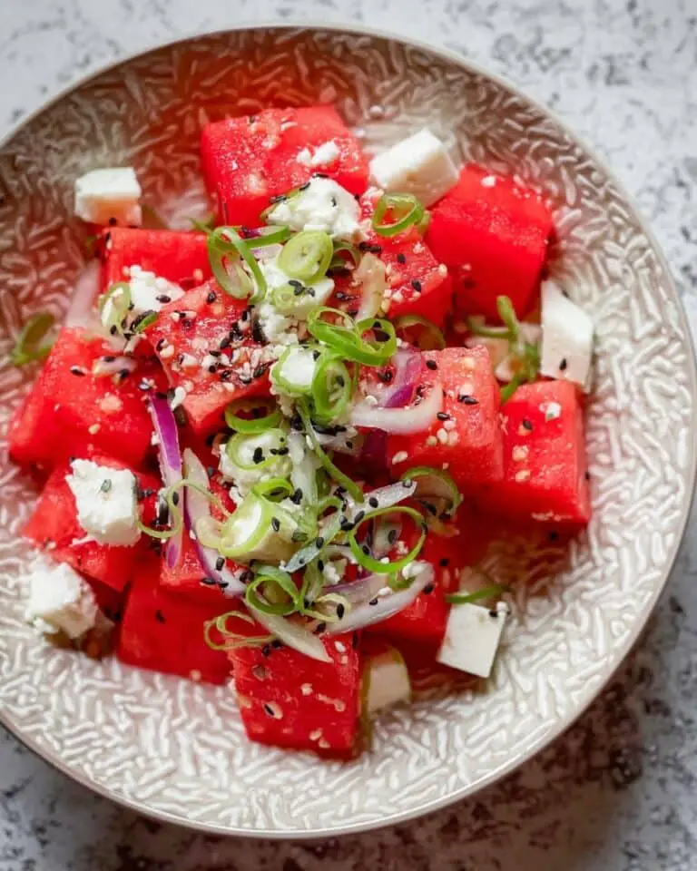 Watermelon Feta Salad with Pickles Recipe