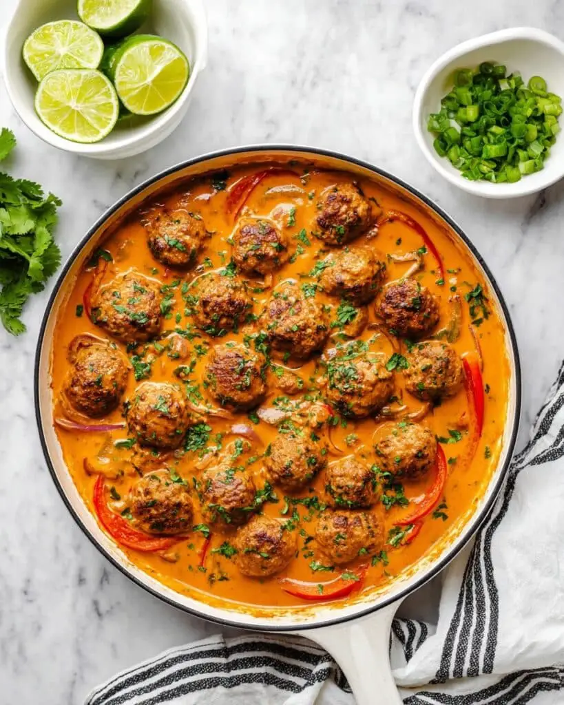 One-Pan Thai Chicken Meatballs Recipe