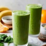 Creamy Green Smoothie with Spinach, Banana, and Tropical Fruit Recipe