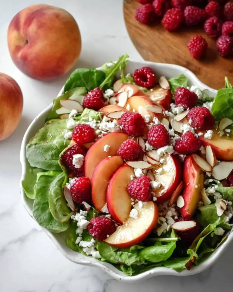 White Peach Raspberry Almond Salad Recipe