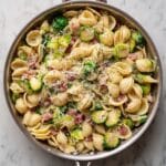 Brussels Sprouts and Bacon Pesto Pasta Recipe