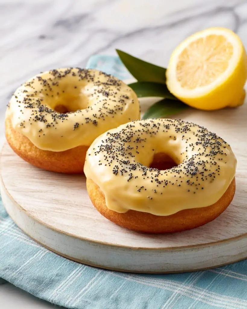 Lemon Poppyseed Baked Donuts with Lemon Glaze Recipe