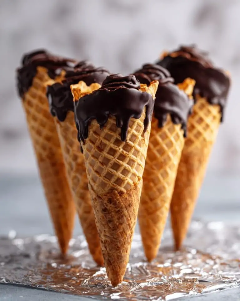 Chocolate Filled Ice Cream Cones Recipe