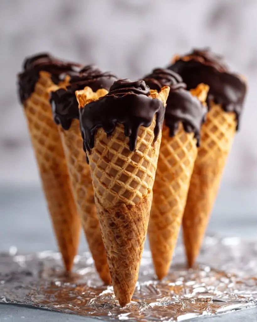 Chocolate Filled Ice Cream Cones Recipe