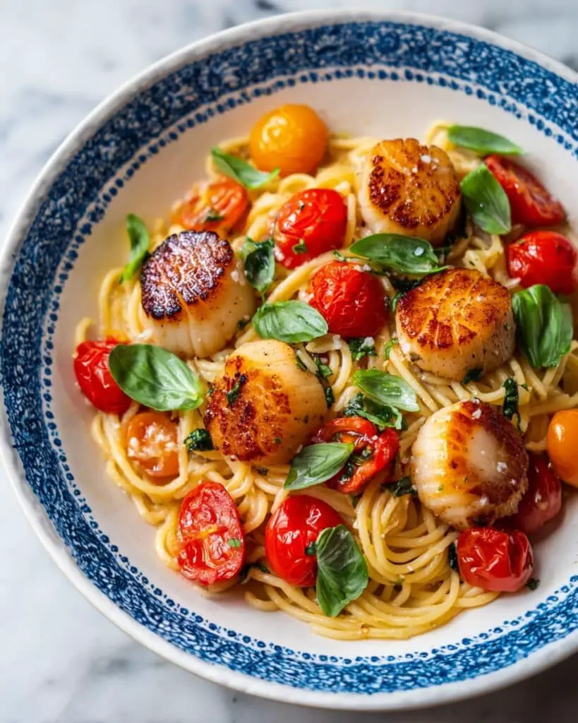 Scallop Pasta with Cherry Tomatoes Recipe