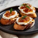 Goat Cheese & Fig Crostini with Caramelized Onions Recipe