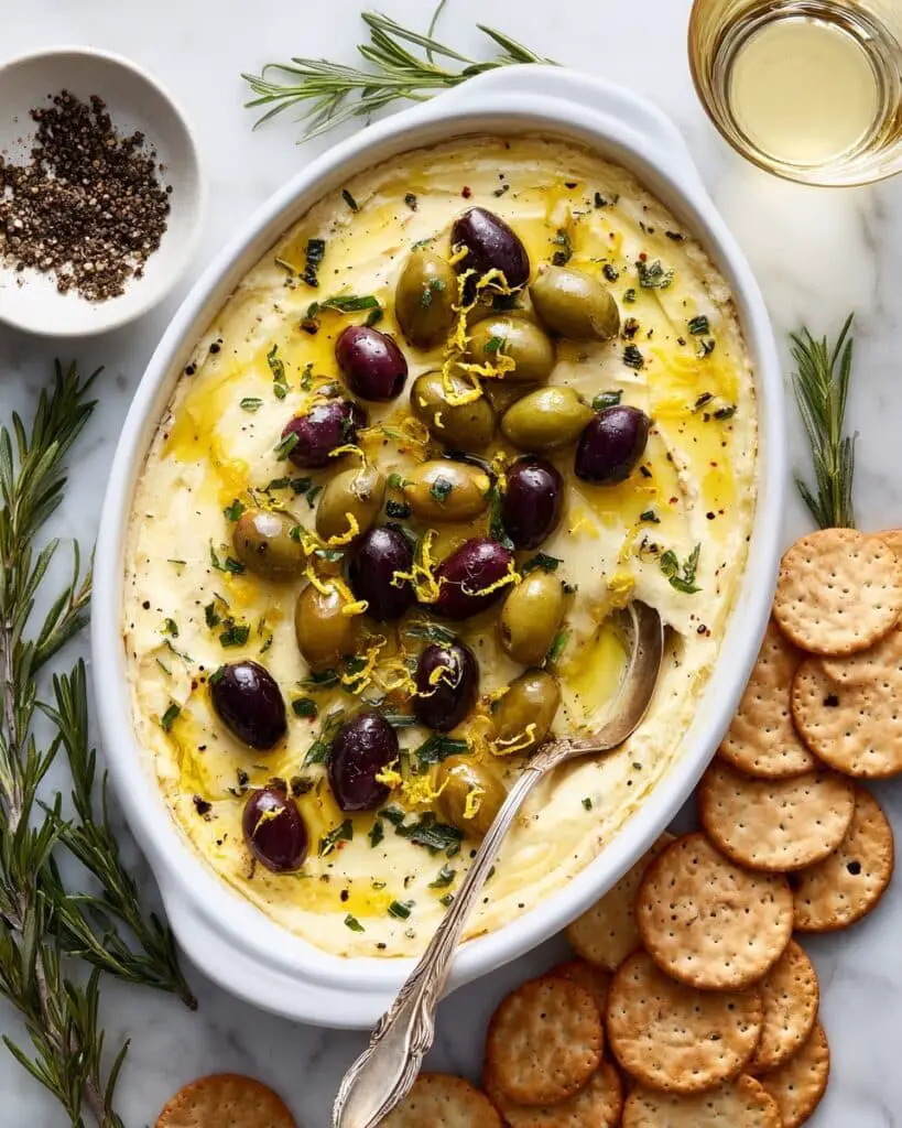 Whipped Feta Dip with Roasted Olives Recipe