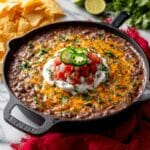 Creamy Baked Black Bean Dip with Jalapeños and Cheddar Recipe