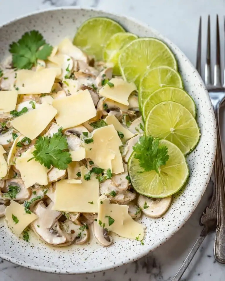 Raw Mushroom Salad with Lime, Cilantro, and Parmigiano Recipe