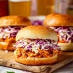 Slow Cooker Pulled Chicken Sandwich with Cabbage Slaw Recipe