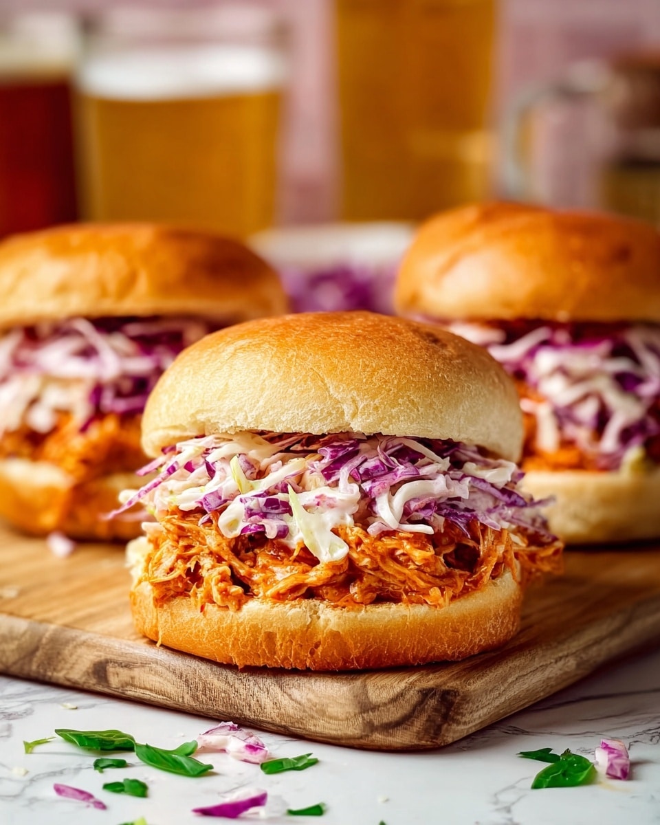 Slow Cooker Pulled Chicken Sandwich with Cabbage Slaw Recipe