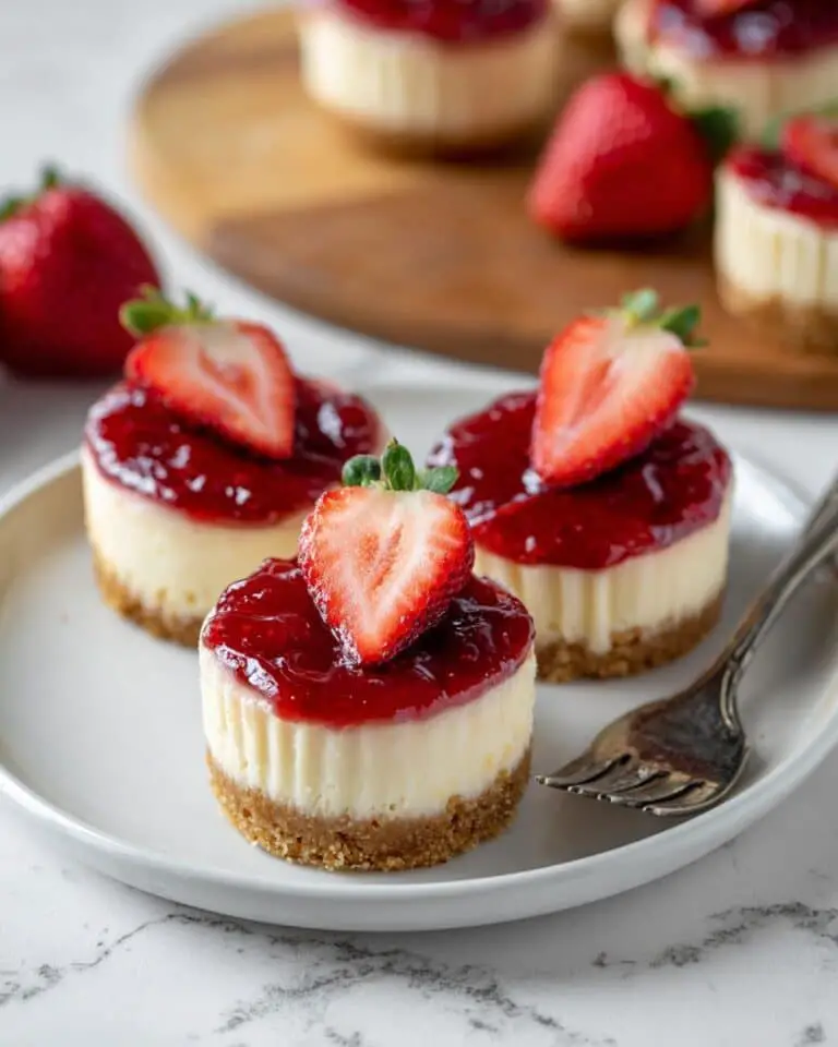 Mini Strawberry Cheesecakes with Fresh Strawberry Compote Recipe