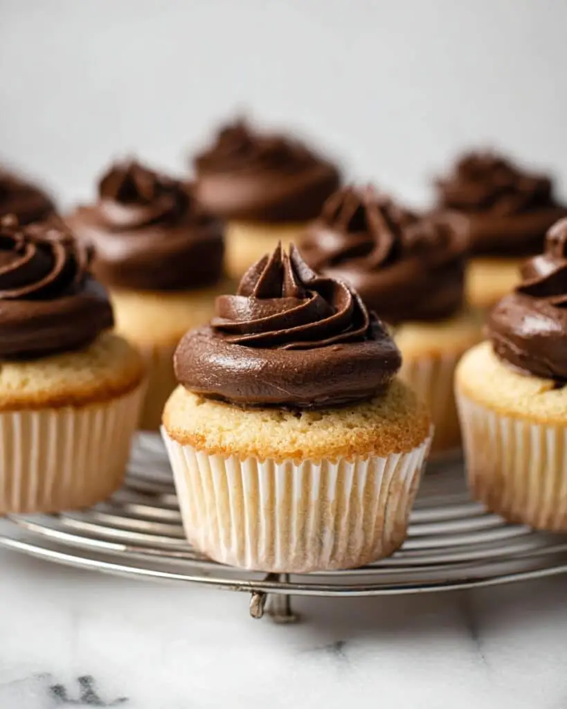 Vanilla Cupcakes with Chocolate Buttercream Frosting Recipe
