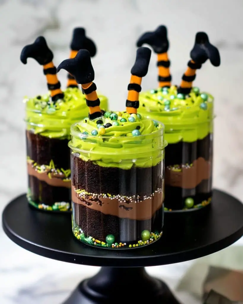 Witches Brew Halloween Cake Jars Recipe