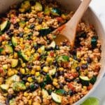 Ground Turkey Skillet with Zucchini, Corn, Black Beans, and Tomato Recipe