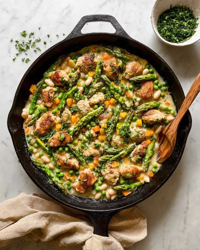 Healthy Creamy Chicken Sausage Skillet Recipe