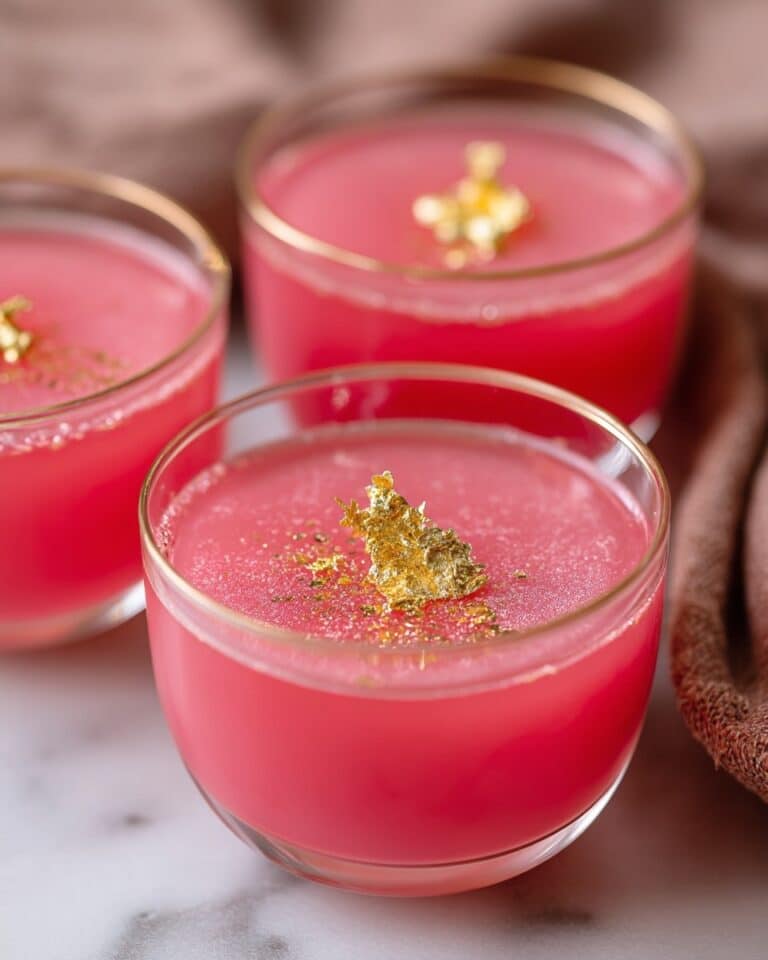 Rose-Infused Pink Agar Agar Jelly with Edible Gold Flakes Recipe