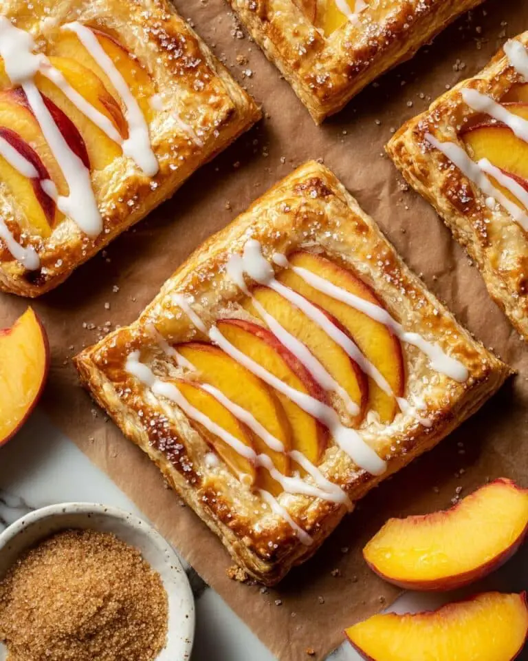 Peaches and Cream Puff Pastry Tarts Recipe